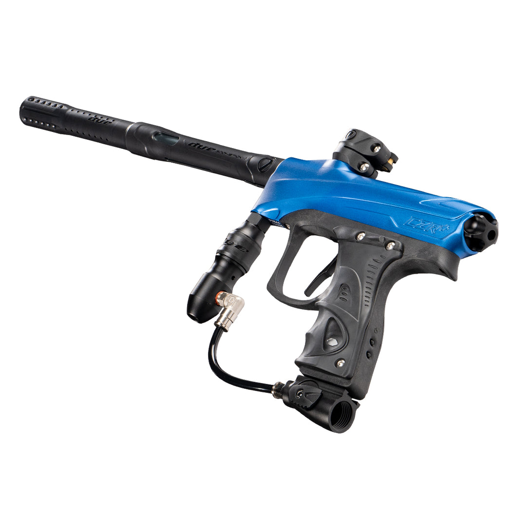 DYE RIZE CZR+ - Blue/black DUST paintball marker – opposite side view