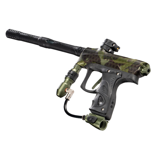 DYE RIZE CZR+ - PGA Hypercam Olive DUS paintball marker – opposite side view