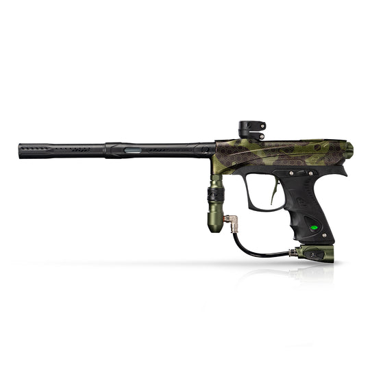 DYE RIZE CZR+ - PGA Hypercam Olive DUS paintball marker in Pga Hypercam Olive Dust – front view, studio shot