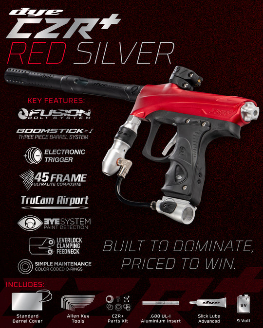DYE RIZE CZR+ - RED/SILVER DUST
