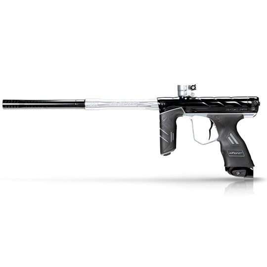 DYE DSR PRO Onyx paintball marker in Onyx Polish – front view, studio shot