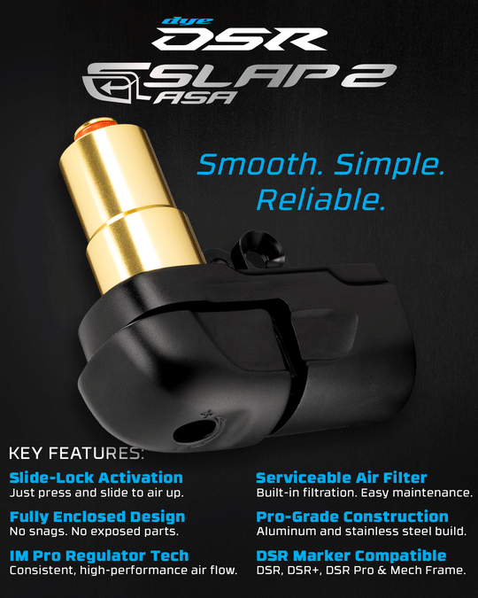 DYELab SLAP2 ASA air system adapter – angled side view