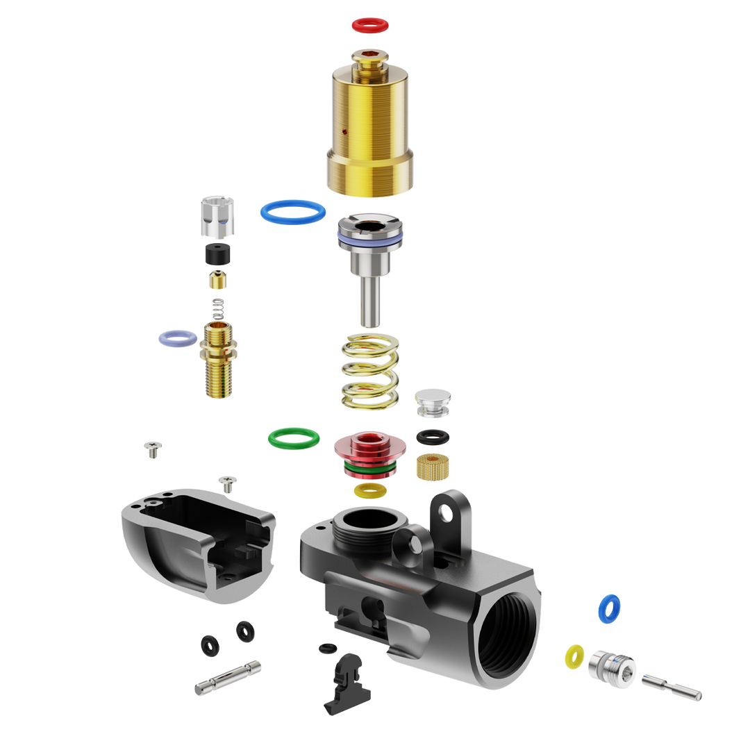 DYELab SLAP2 ASA air system adapter – exploded / parts view