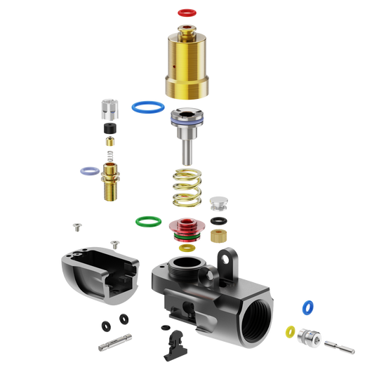 DYELab SLAP2 ASA air system adapter – exploded / parts view