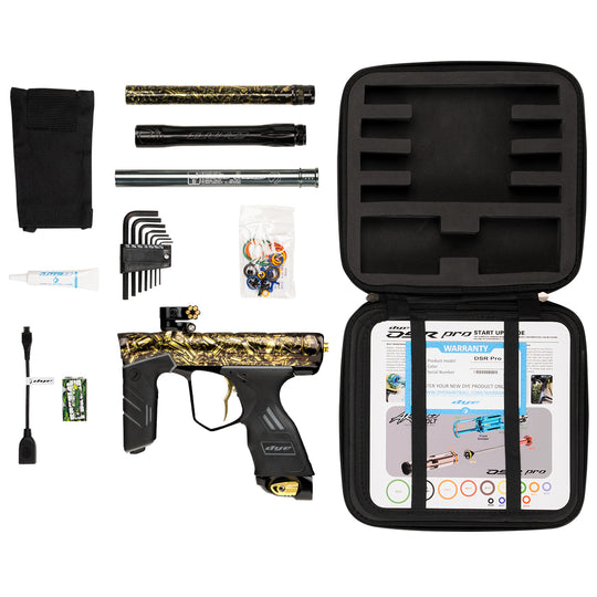 DYE DSR PRO PGA Spent custom paintball marker – lifestyle / on-field shot