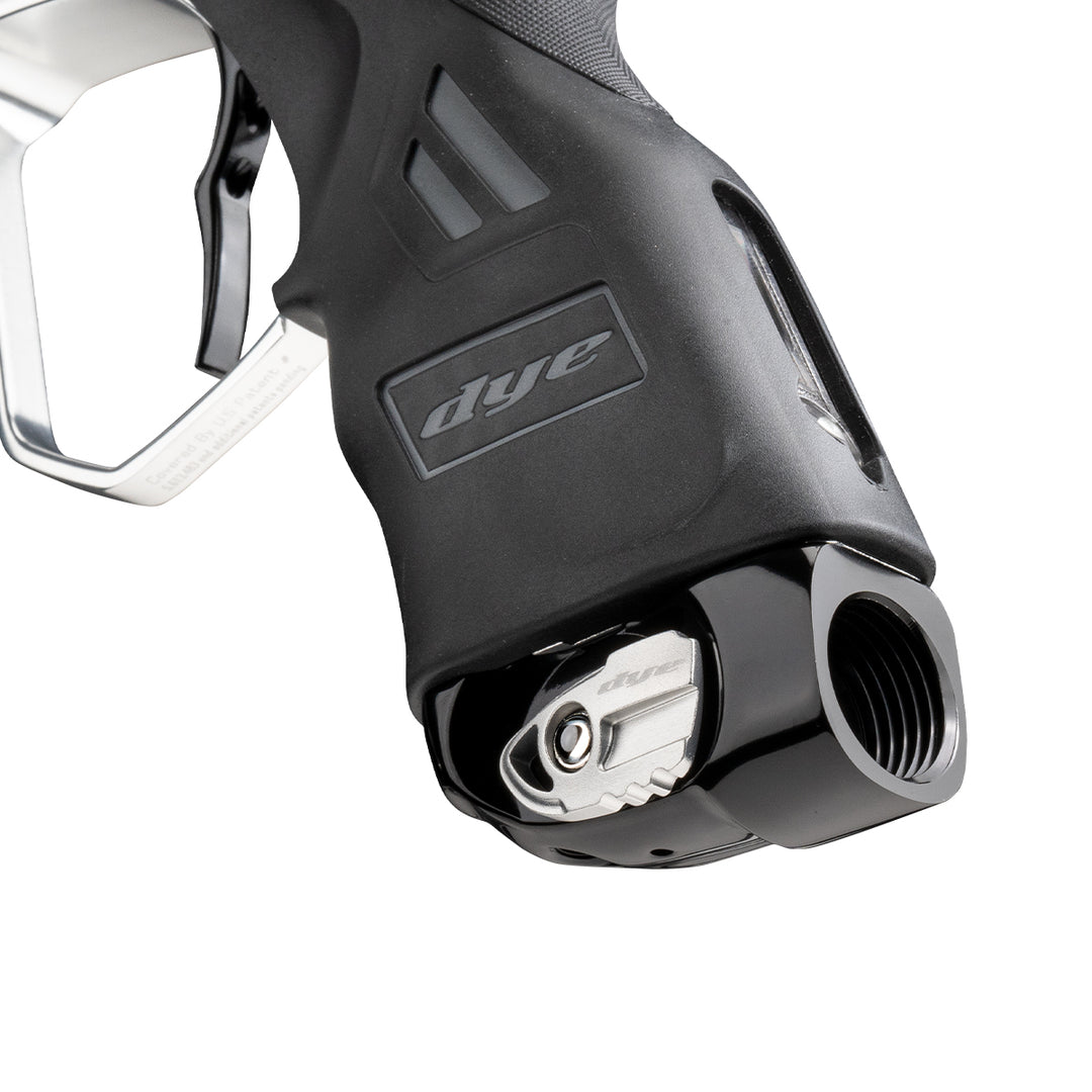 DYE Dyelab Skeletonized ASA Knob – DYE paintball marker – in-use action shot
