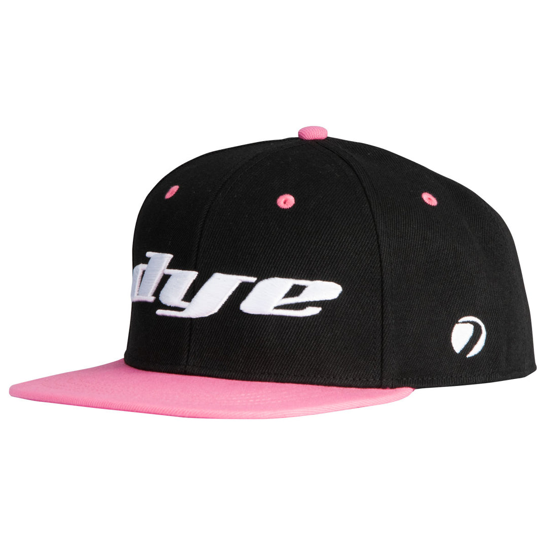 DYE Hat Logo LRG Snap Back-8 Colors paintball snapback hat – top-down detail view