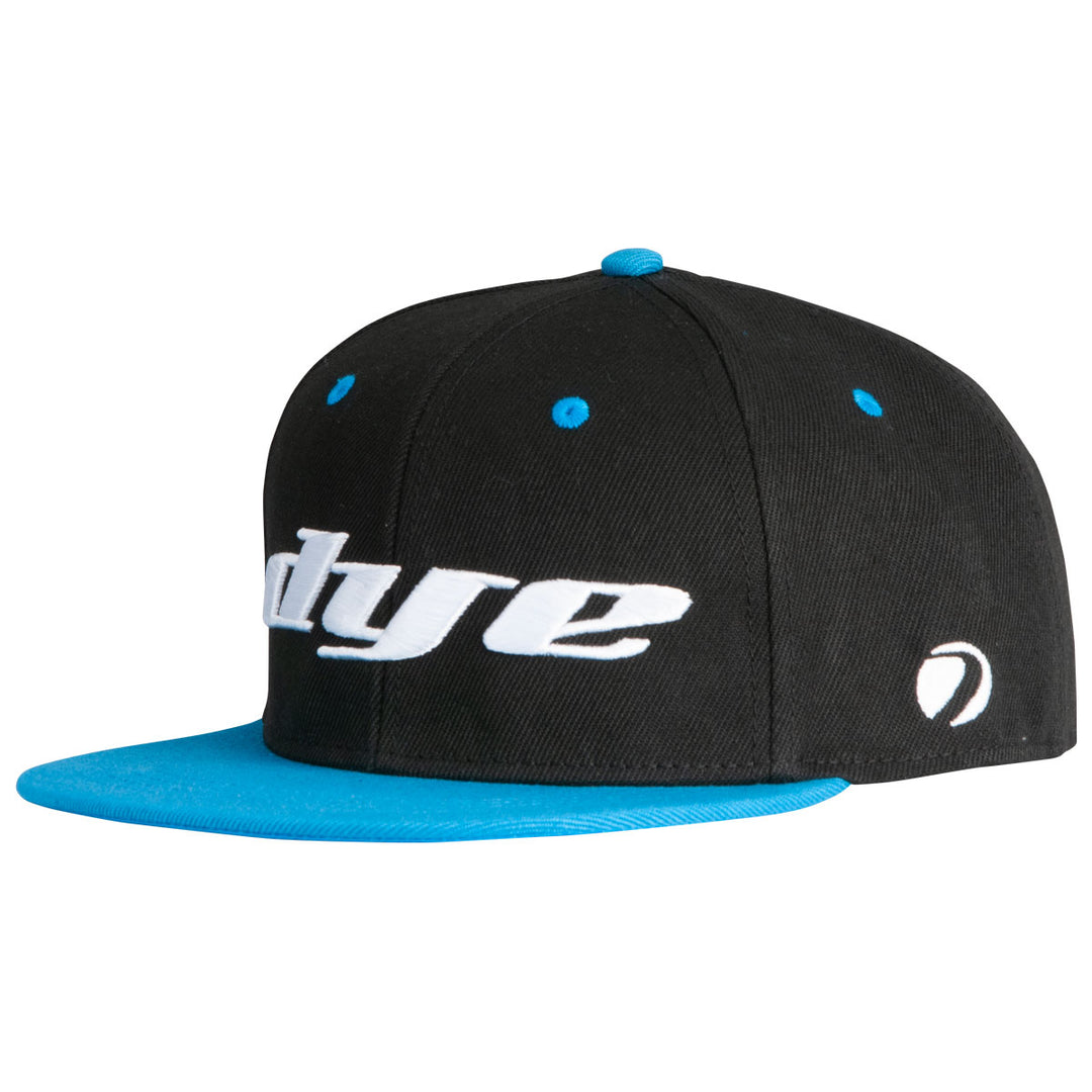 DYE Hat Logo LRG Snap Back-8 Colors paintball snapback hat – feature callout shot