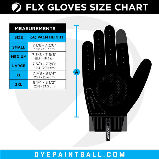 DYE FLX Glove paintball glove – rear / underside view