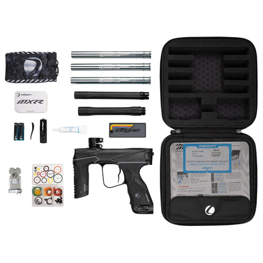 DYE MXR Darkness paintball marker – in-hand scale reference