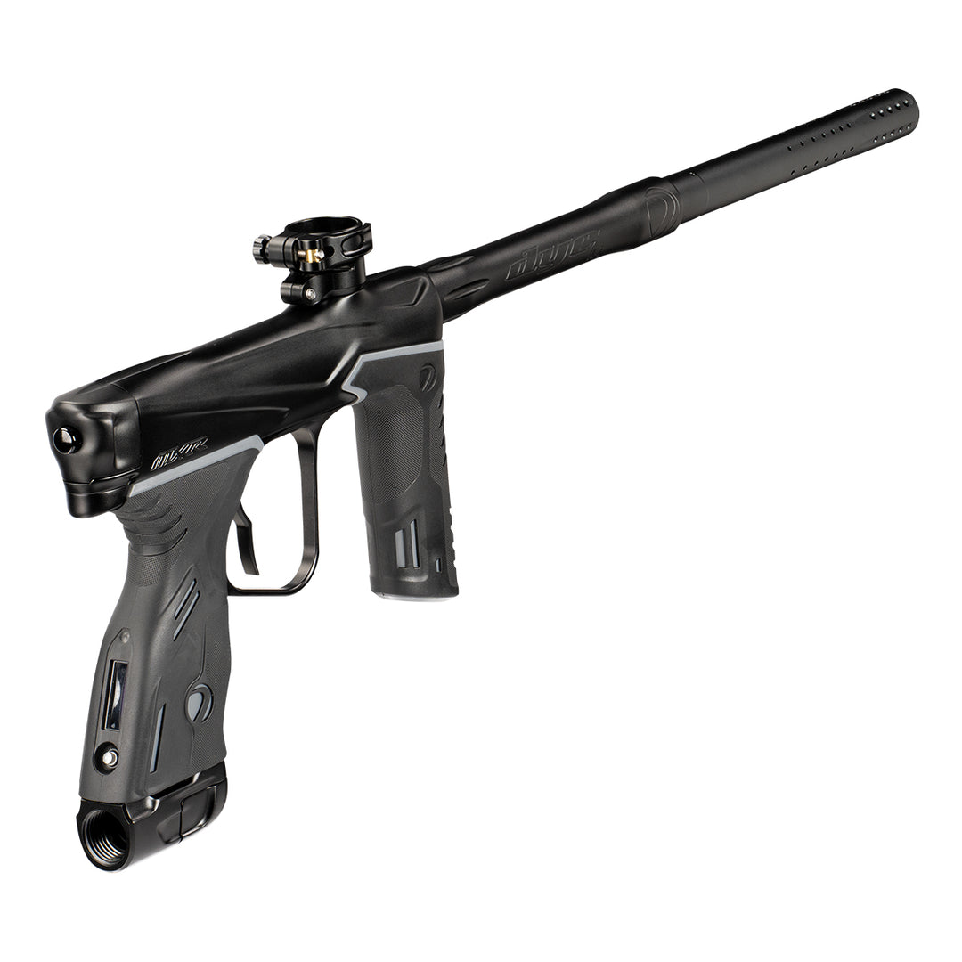 DYE MXR Darkness paintball marker – top-down detail view