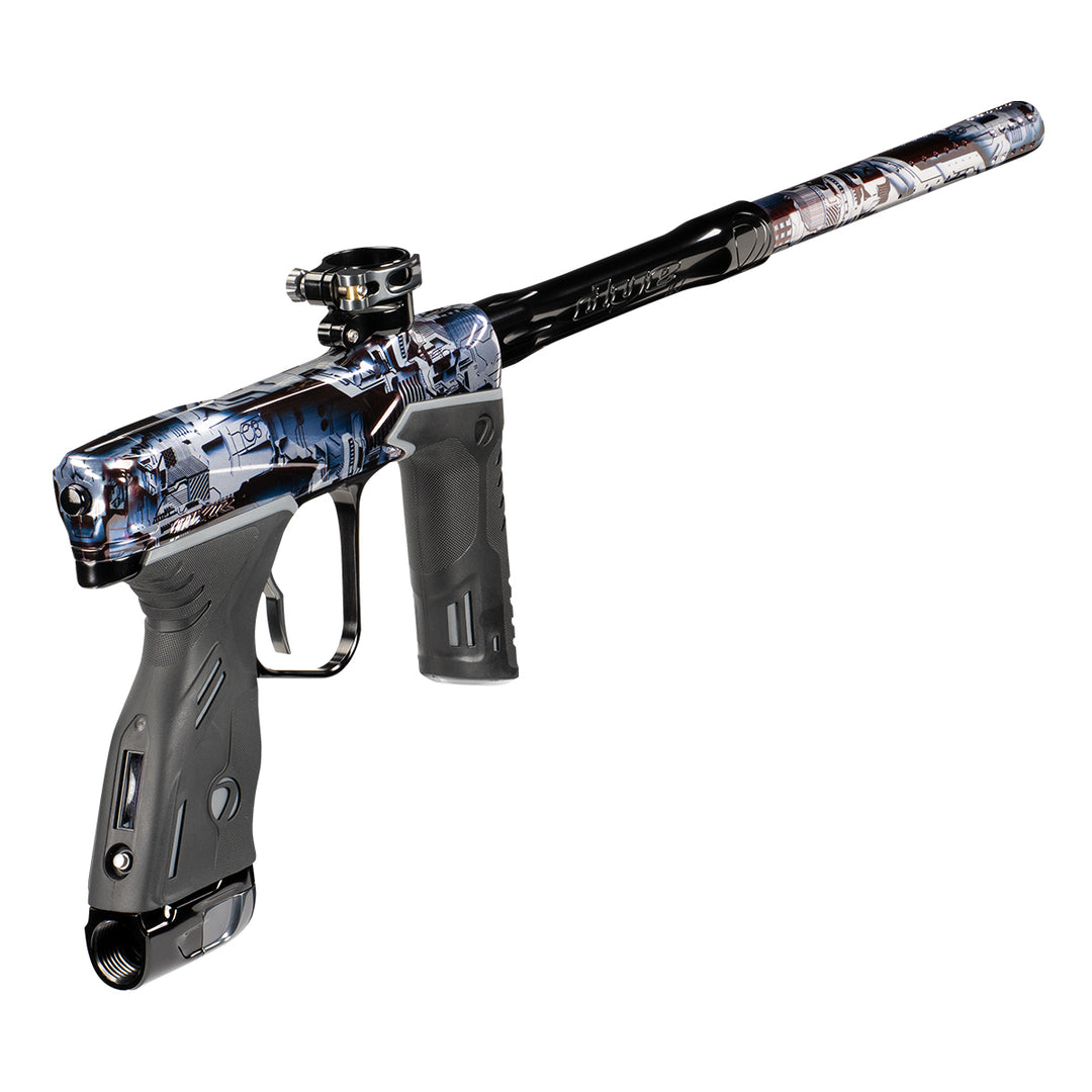 DYE MXR Marker PGA Deathstar paintball marker – top-down detail view
