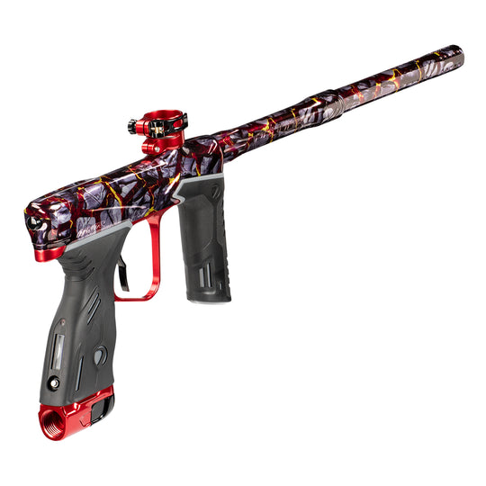 DYE MXR PGA Volcanic paintball marker – top-down detail view