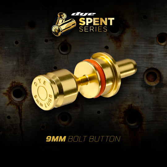 DYE Bolt Button - Spent 9mm replacement part in SPENT 9mm – front view, studio shot