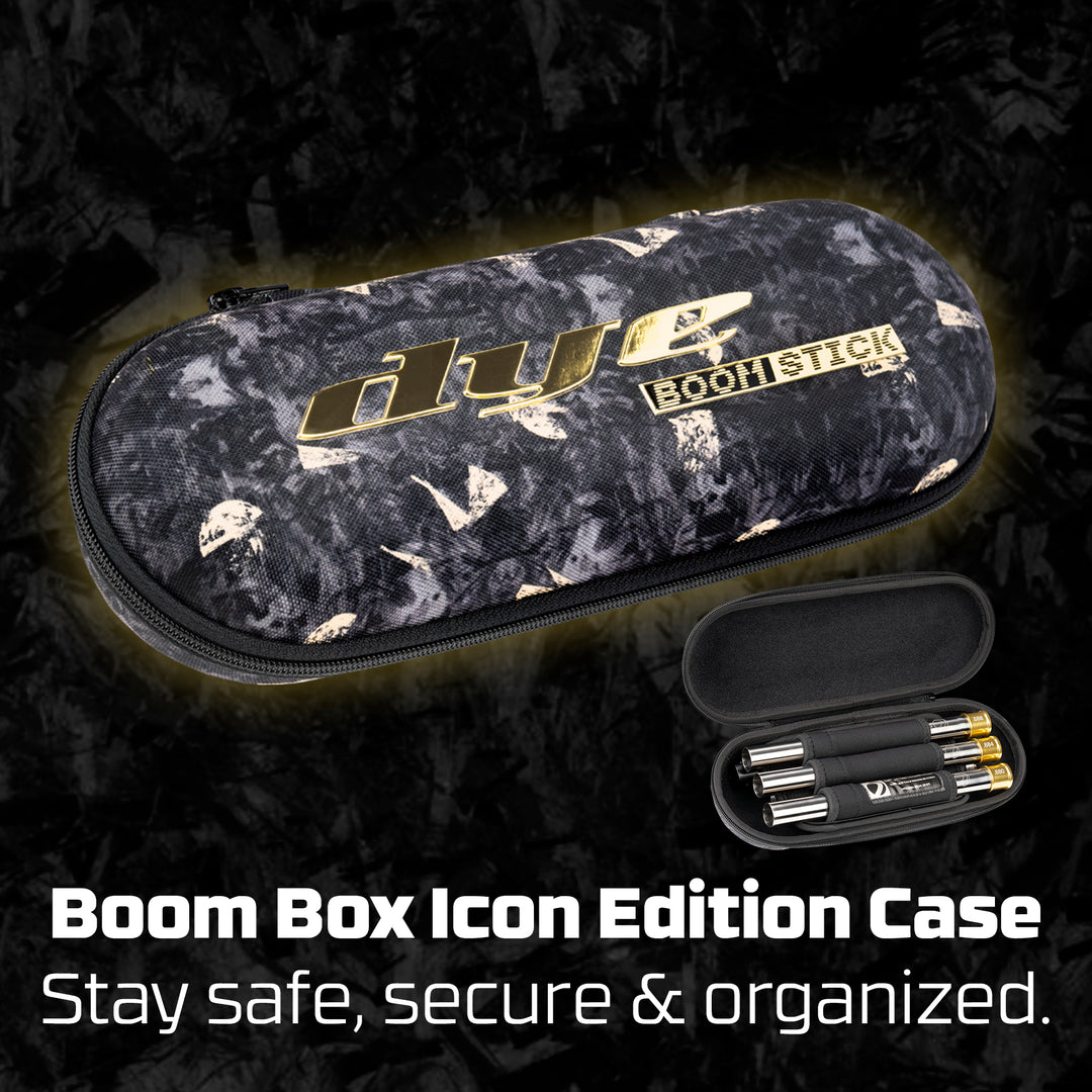 DYE Boomstick-I Ti FC-I forged carbon fiber paintball barrel kit – rear / underside view