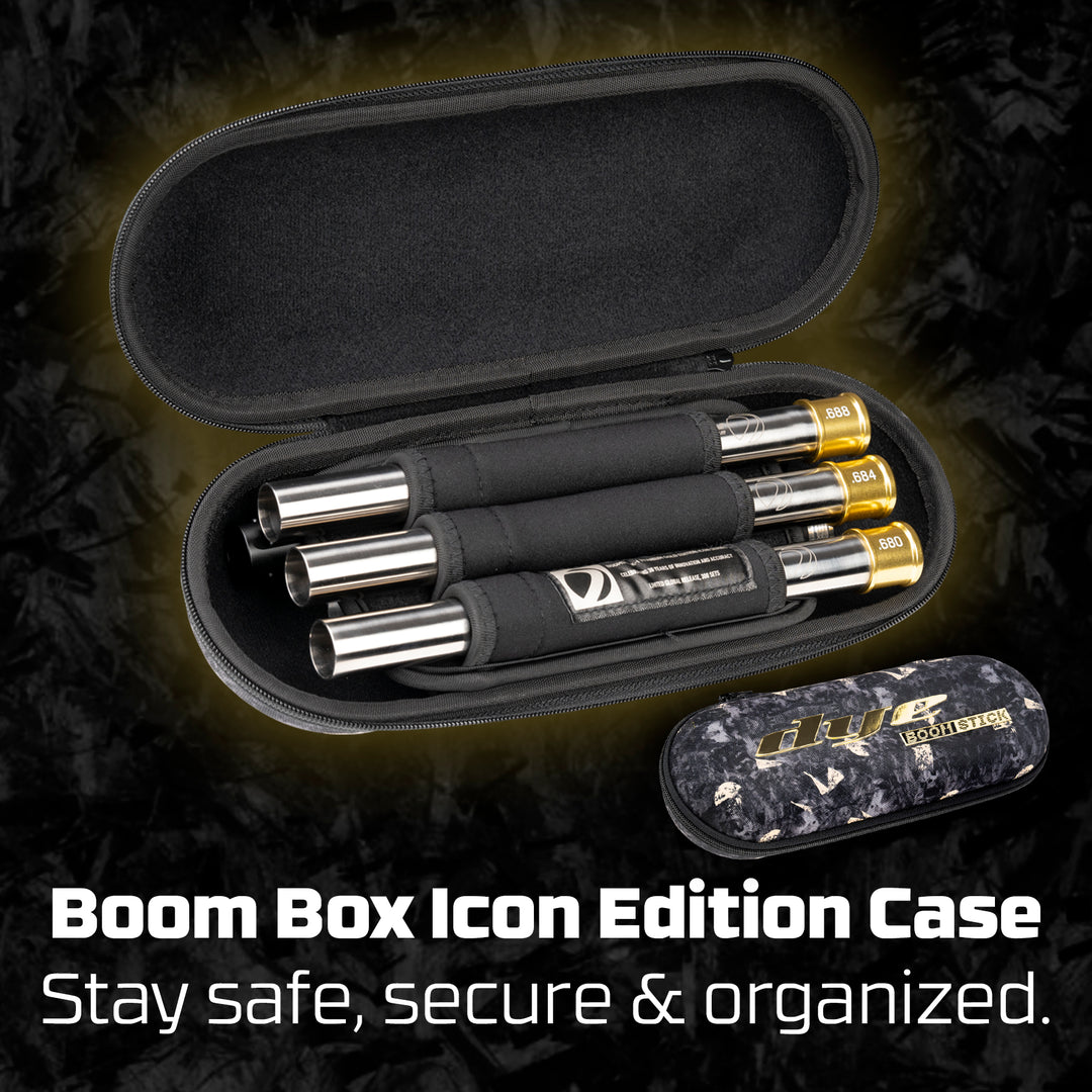 DYE Boomstick-I Ti FC-I forged carbon fiber paintball barrel kit – close-up of key feature