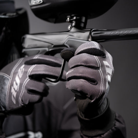 DYE FLX Glove paintball glove – top-down detail view