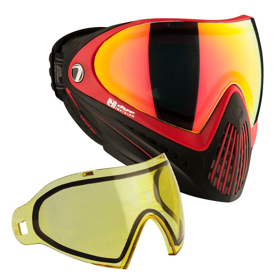 DYE I4 PRO Goggle - Meltdown paintball goggle – top-down detail view