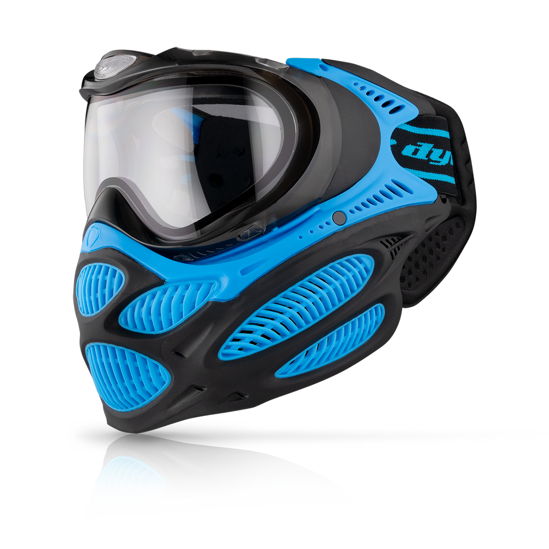 DYE I3 PRO Goggle - Glacier CYAN paintball goggle – close-up of key feature