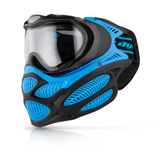 DYE I3 PRO Goggle - Glacier CYAN paintball goggle – close-up of key feature