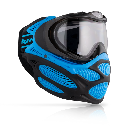 DYE I3 PRO Goggle - Glacier CYAN paintball goggle in Glacier Cyan – front view, studio shot