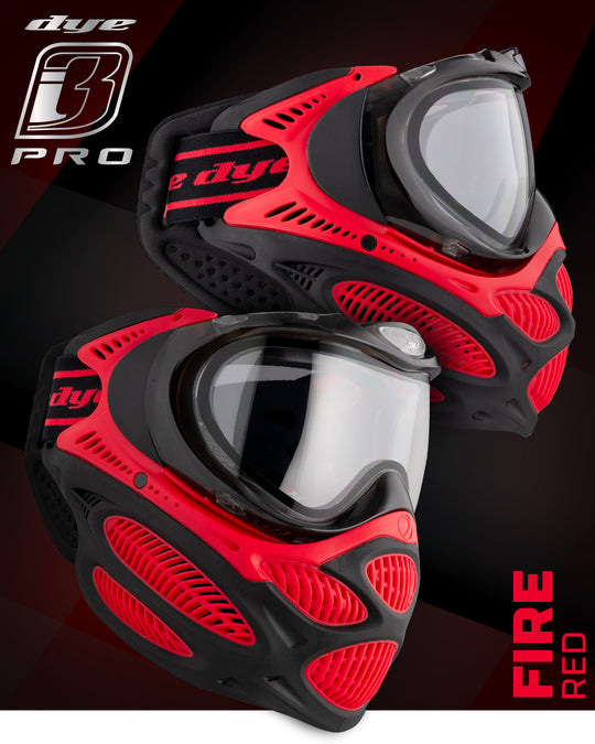 DYE i3 Pro paintball goggle – top-down detail view
