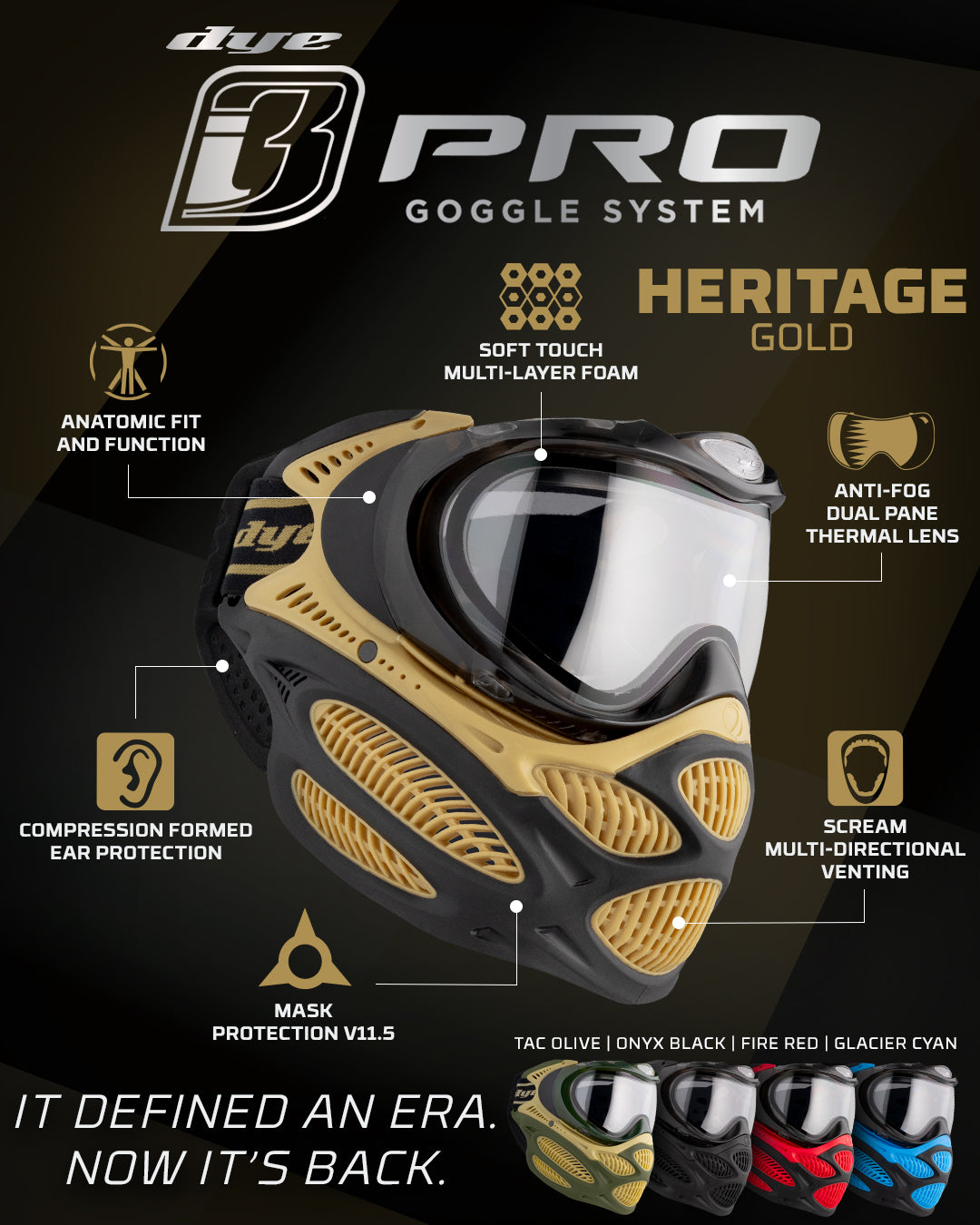 DYE I3 MASQUE DE PROTECTION AIRSOFT DYECAM