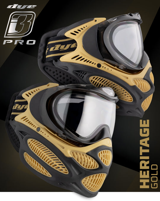 DYE i3 Pro paintball goggle – top-down detail view