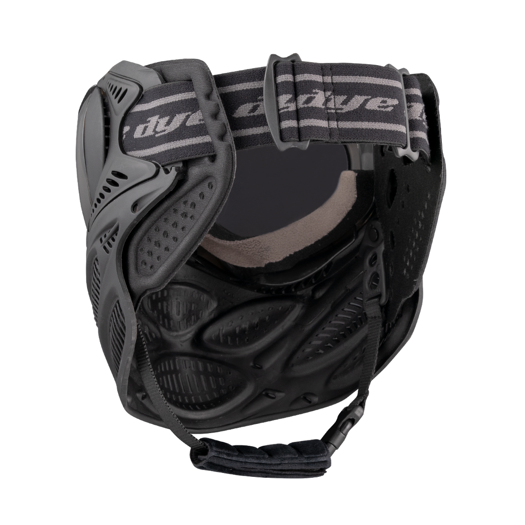 DYE i3 Pro paintball goggle – rear / underside view