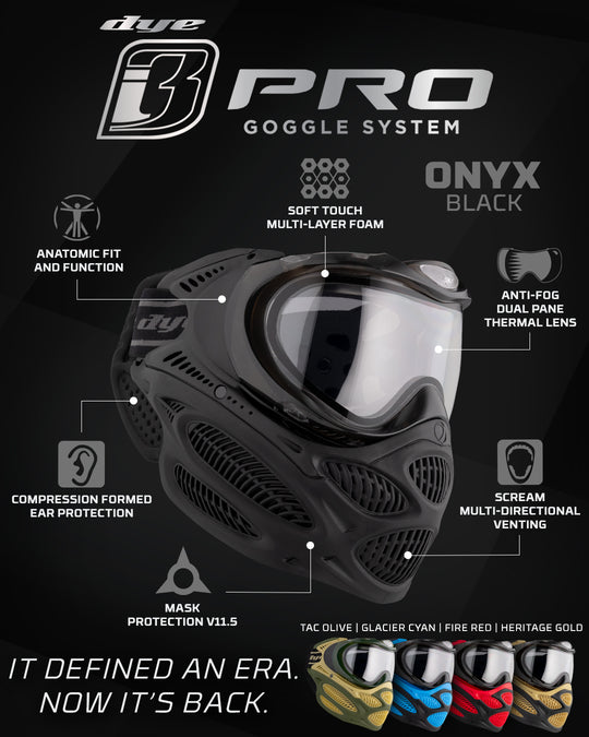 DYE i3 Pro paintball goggle – opposite side view