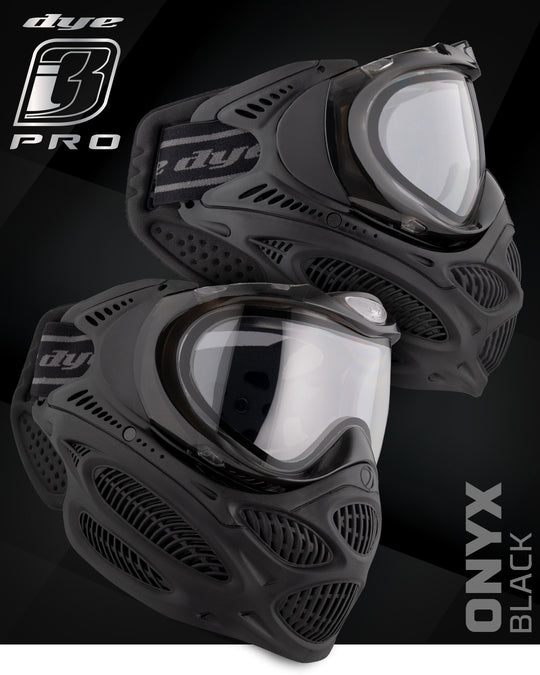 DYE i3 Pro paintball goggle – top-down detail view