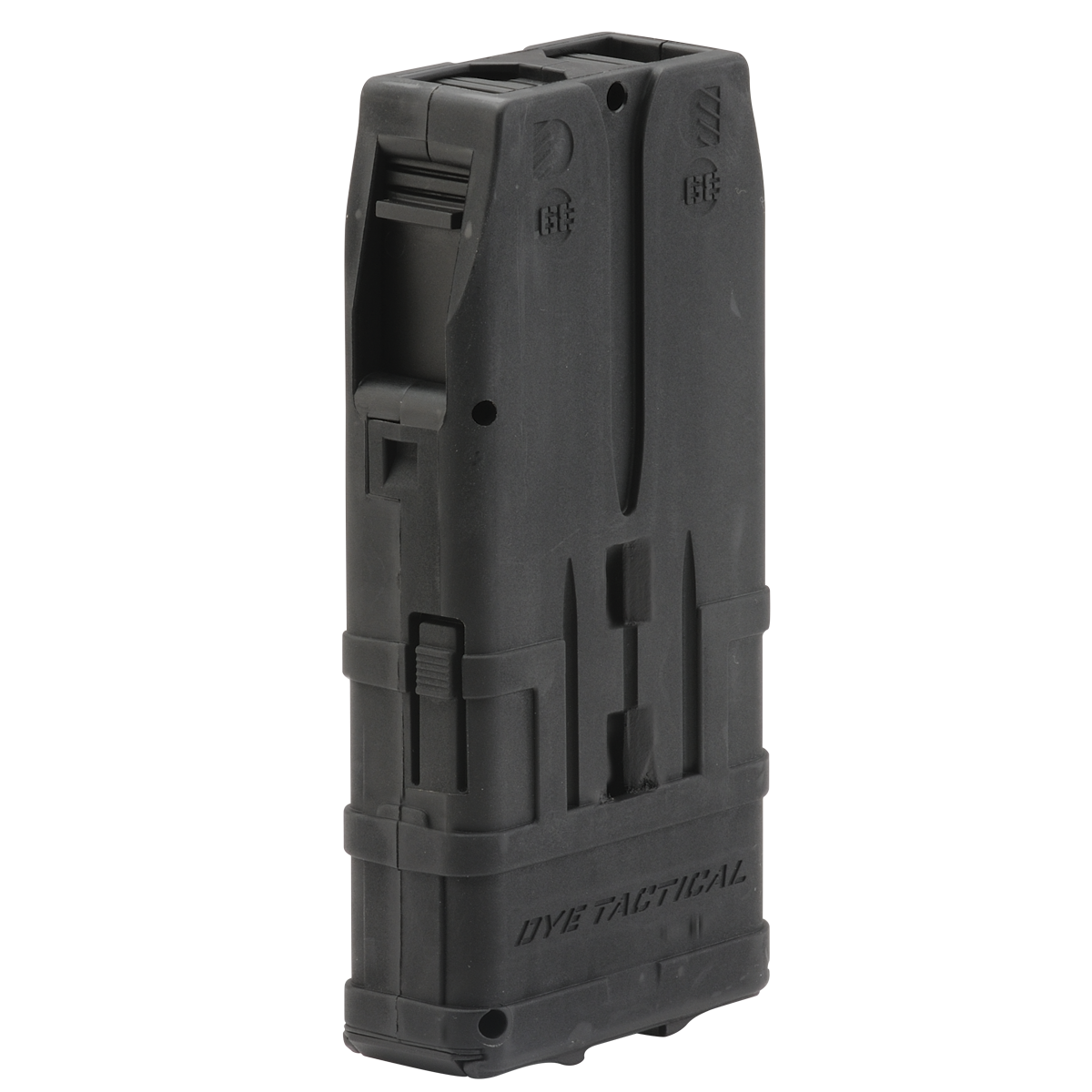 DYE DAM Assault Matrix Marker - Black paintball marker – rear / underside view