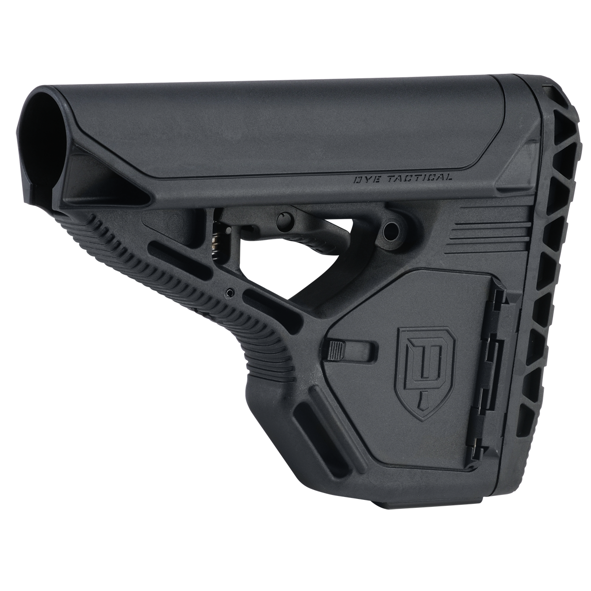DYE DAM Assault Matrix Marker - Black paintball marker – in-hand scale reference