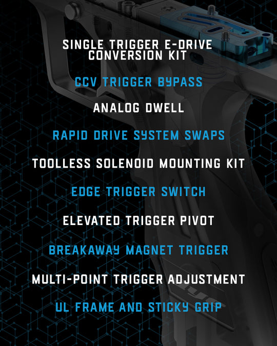 DYE Dsr+/ DSR PRO Mech Frame mechanical trigger frame – feature callout shot