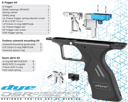 DYE Dsr+/ DSR PRO Mech Frame mechanical trigger frame – rear / underside view
