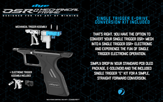 DYE Dsr+/ DSR PRO Mech Frame mechanical trigger frame – in-hand scale reference