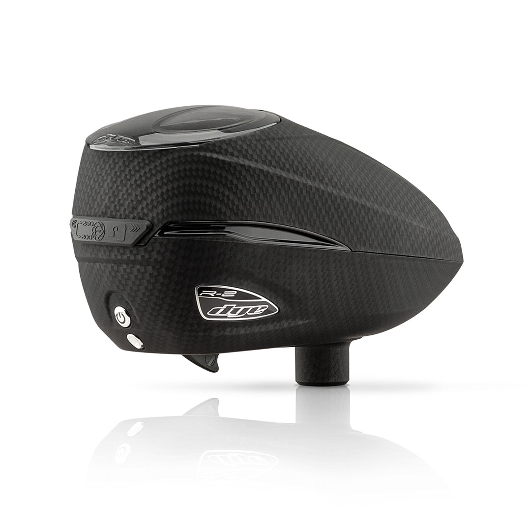DYE Rotor R2 paintball loader – angled side view