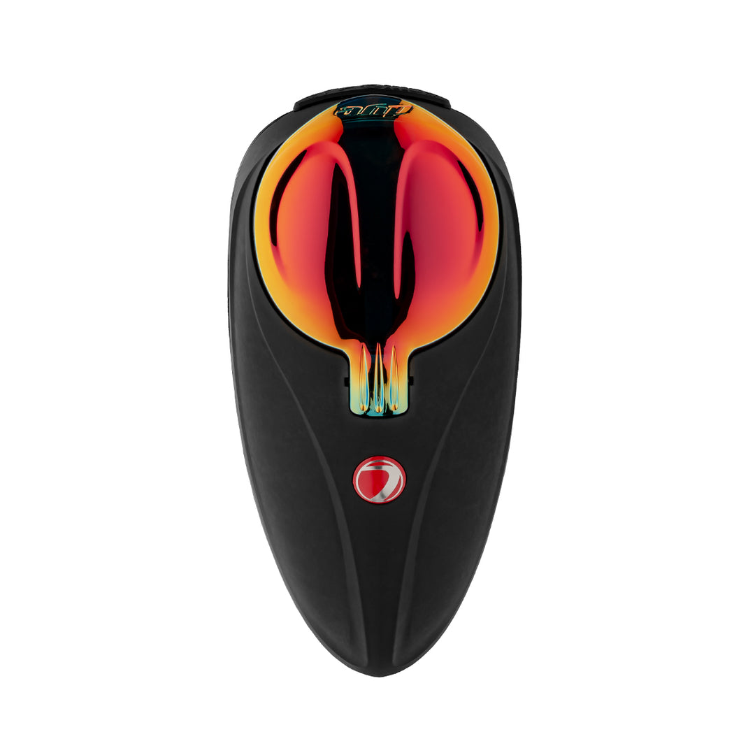 DYE R2 Loader FIRE paintball loader – top-down detail view