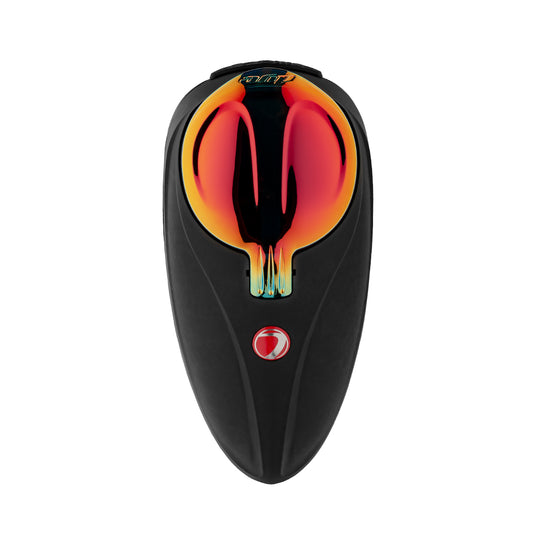 DYE R2 Loader FIRE paintball loader – top-down detail view