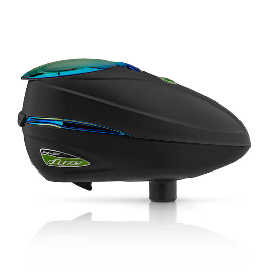 DYE R2 Loader Chameleon paintball loader – front view, studio shot