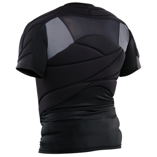 DYE Padded Performance Top - Black paintball protective gear – angled side view